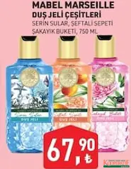 MABEL MARSEİLLE DUŞ JELİ ÇEŞİTLERİ 750 ML fiyat ve kampanya bilgisi